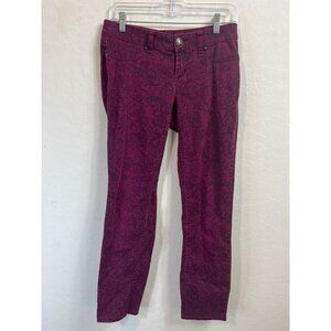 Seven 7 Floral Animal Print Fuschia Pink Jeans Sz 4 Skinny